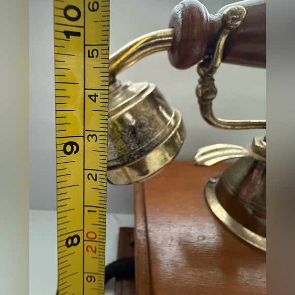 Vintage Rotary Dial Telephone with Wood and Brass - Picture 2 of 11